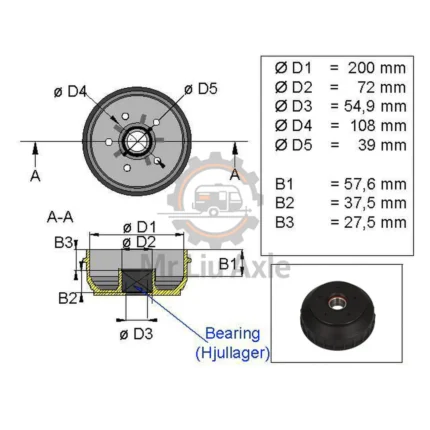 Knott-200x50-brake -drum-drawing