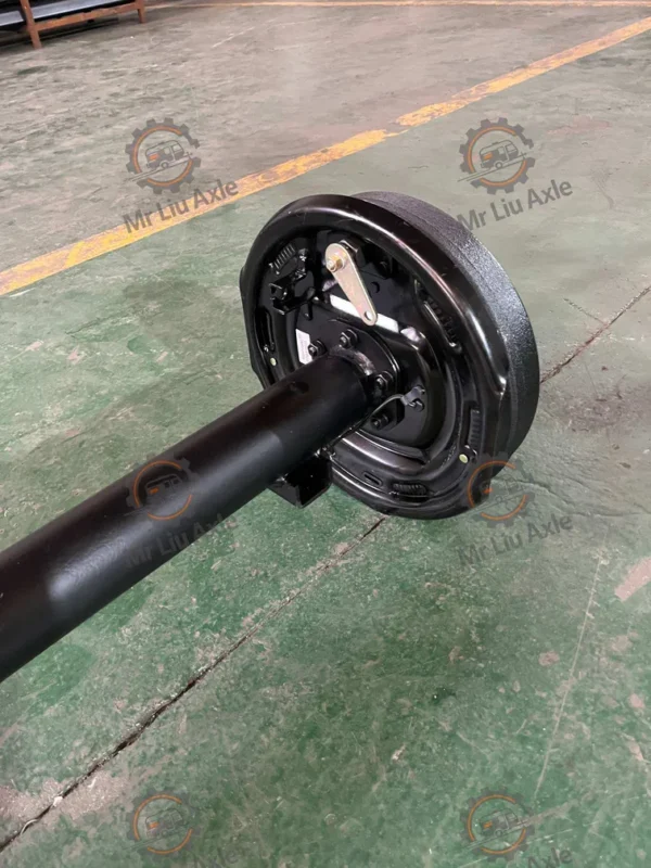 American trailer leaf spring axle back side view