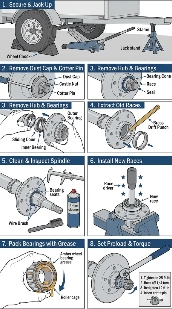 How to Replace a Trailer Axle Bearing