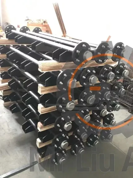 2200/3500/5200/7000 lbs unbraked leaf spring trailer axle for American Cargo Trailer packing photo