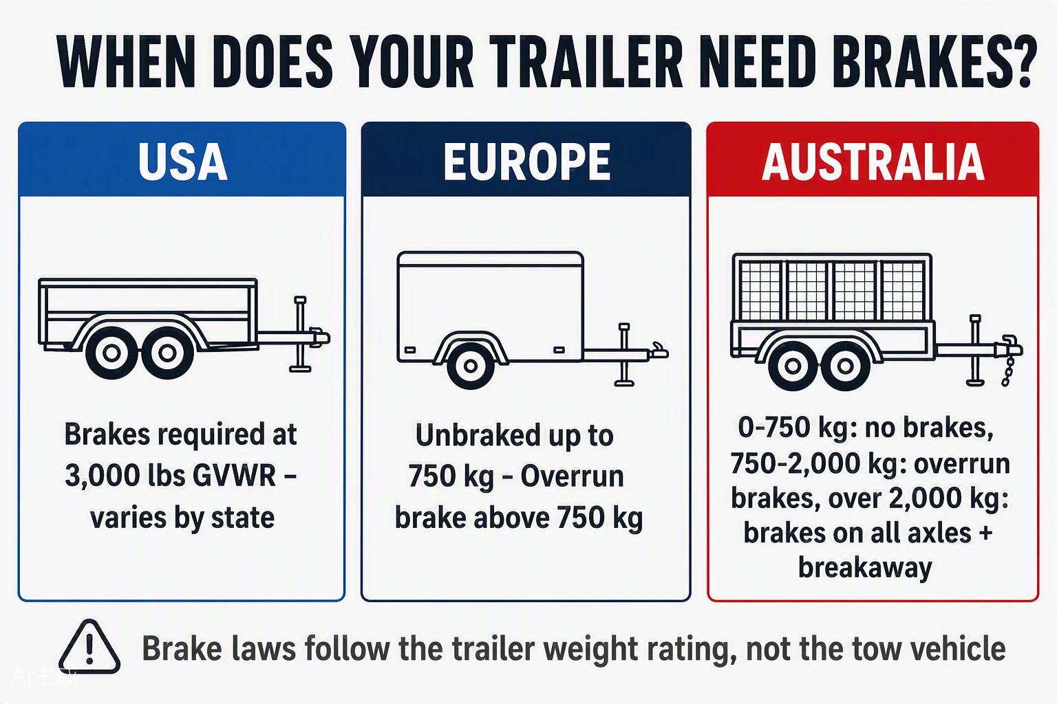 Idler Hub vs. Braked Axle When Does Your Trailer Legally Need Brakes