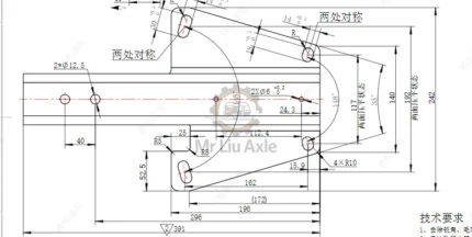 1600 KG Trailer Overrun Device Mounting Bracket