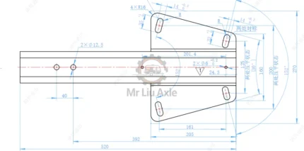 2700 KG Trailer Overrun Device Mounting Bracket